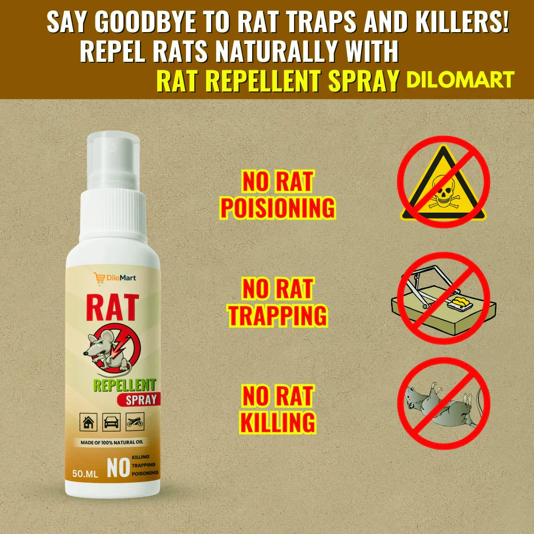 Dilomart Rat Repellent Spray Buy 1 Get 2– Secure , Effective, and Eco-friendly.