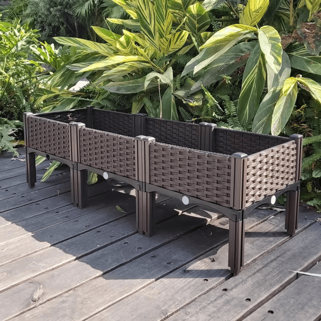 Plastic Balcony Vegetable Planting Garden Bed with Legs & Drainage Hole