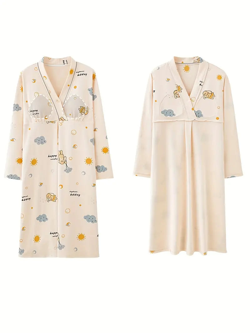Maternity Nightgown with Breast Pad