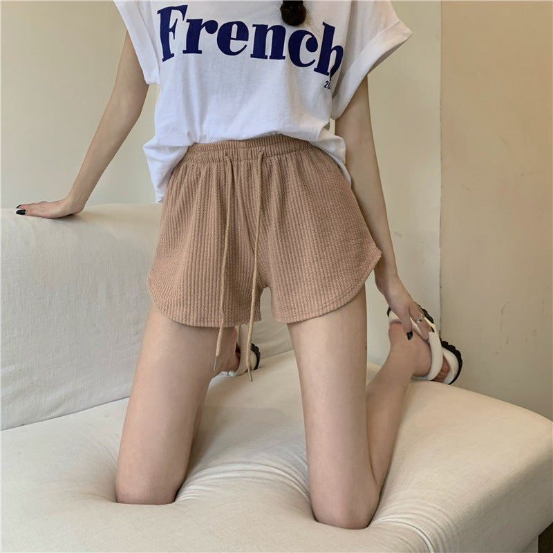 Thin Loose Casual Large Size Wide Leg High Waist A-line Sports Fitness Running Shorts