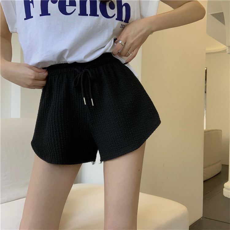 Thin Loose Casual Large Size Wide Leg High Waist A-line Sports Fitness Running Shorts